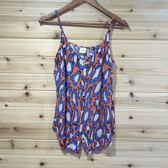 CAbi Tops - Cabi Blouse Womens Small Multicolor #5040 Isla Cami Animal Print Button Front